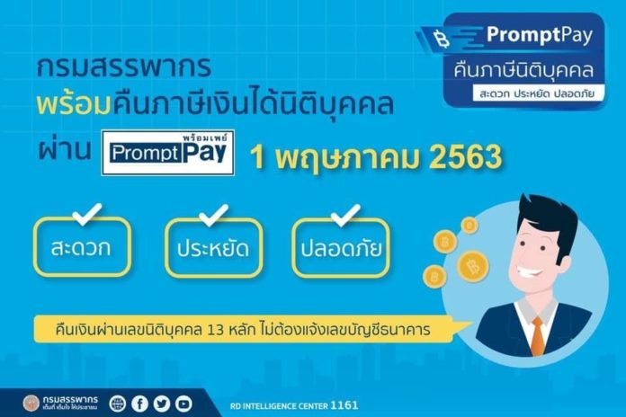 สรรพากร พร้อมให้บริการคืนภาษีเงินได้นิติบุคคลผ่านระบบพร้อมเพย์ เริ่ม 1 พฤษภาคม 2563