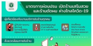 มาตรการผ่อนปรน เปิดร้านเสริมสวย และร้านตัดผม แนะให้ปฏิบัติตามแนวทางป้องกันโควิด-19