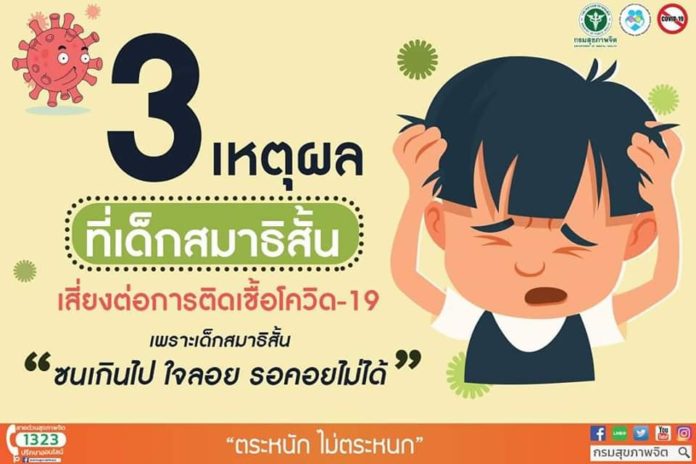 'ซนเกินไป ใจลอย รอคอยไม่ได้’ 3 เหตุผลเด็กสมาธิสั้น เสี่ยงโควิด-19