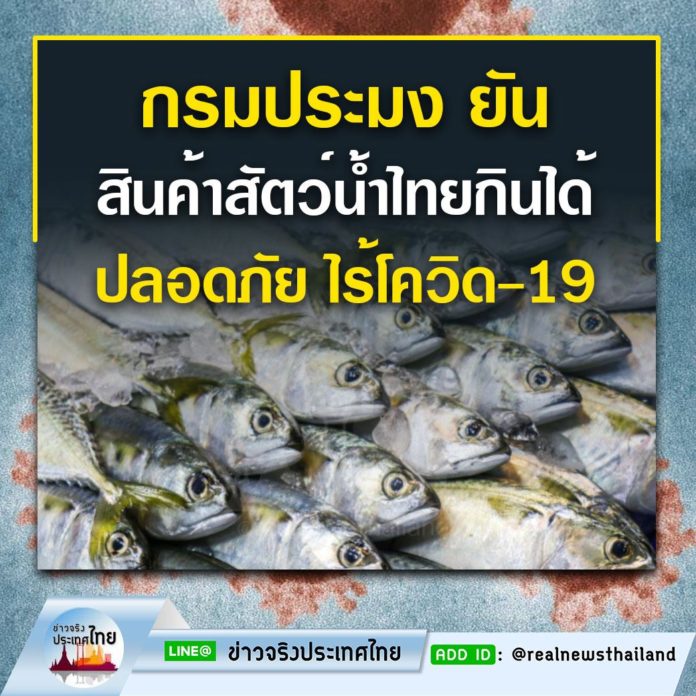 กรมประมง ยัน!! สินค้าสัตว์น้ำไทย รับประทานได้อย่างปลอดภัย ไร้การปนเปื้อน ของเชื้อไวรัสโควิด-19