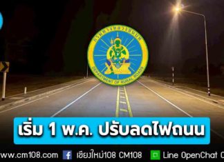 กรมทางหลวงชนบท เร่งดำเนินการตามมาตรการลดการใช้ไฟฟ้าแสงสว่างบนถนนในความรับผิดชอบ เส้นสัญจรกลางคืนน้อย ไม่มีจุดเสี่ยงอันตราย เริ่ม 1 พ.ค.