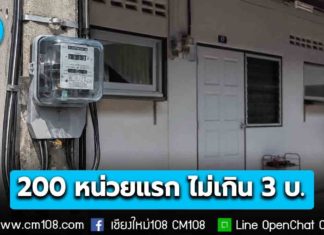 เฮ! เดินหน้าคิดค่าไฟบ้านพักอาศัย – หอพัก – อพาร์ทเม้นท์ – บ้านเช่า – ทะเบียนบ้านชั่วคราว 200 หน่วยแรก ไม่เกิน 3 บ./หน่วย เริ่มดำเนินการ ส.ค. รอบบิล ก.ย. นี้