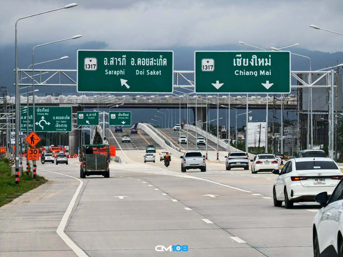 เปิดแล้วเน้อ! ต่างระดับแยกสันกลาง เฉพาะขาเข้าเมือง-ขาออกเมืองไปแม่ออนเท่านั้น รูปที่ 1